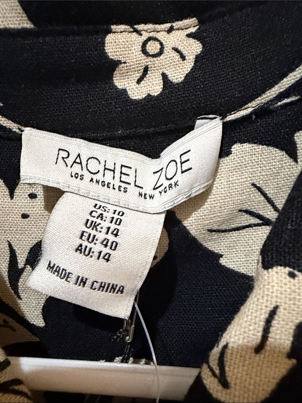 Rachel Zoe Black and Cream Floral Romper. Size 10. NWT - Picture 5 of 6